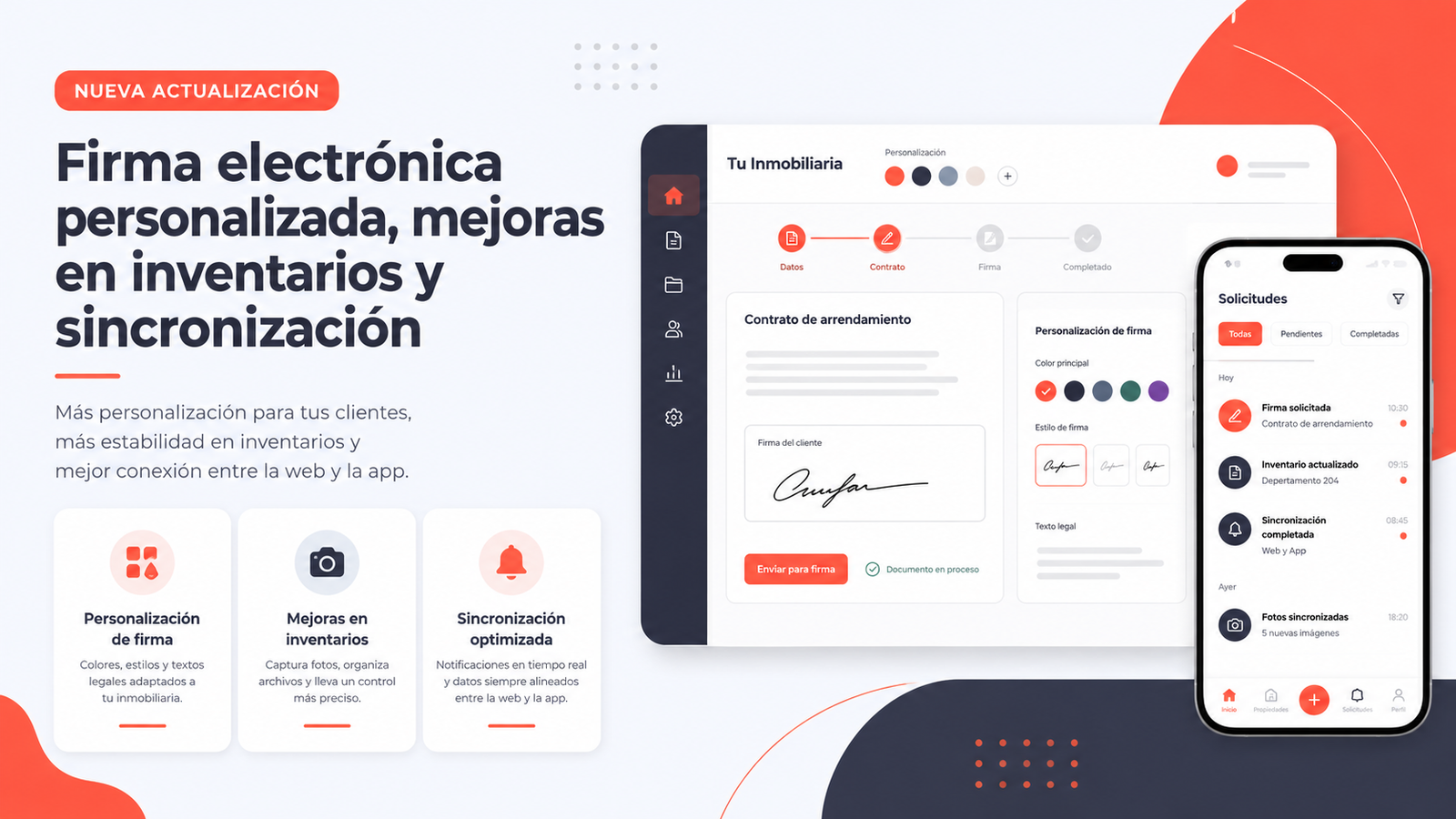 🚀 Nueva actualización de Homlity: firma electrónica personalizada, mejoras en inventarios y sincronización